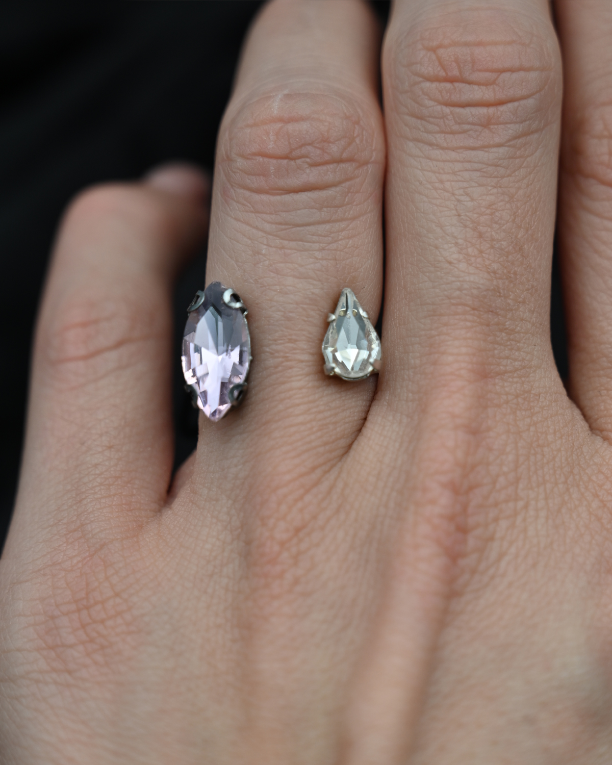 Дамски пръстен с асиметрични кристали "Glamoratti"